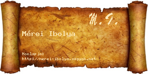 Mérei Ibolya névjegykártya